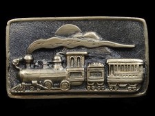 RK03135 NOS VINTAGE 1975 STEAM TRAIN ENGINE RAILROAD BELT BUCKLE