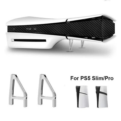 2X Horizontaler Ständer für PS5 Slim Disc Edition Konsole Standfuß Halterung