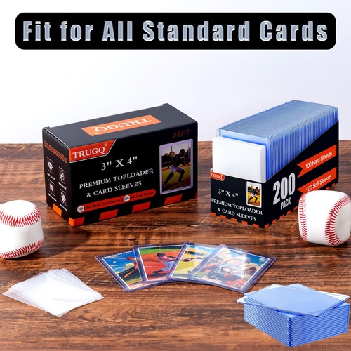 TRUGQ 200 Card Sleeves Toploads for 100 Hard Sleeves+100 Soft Sleeves, Blue  - Picture 6 of 7