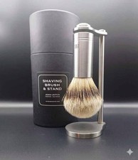 Byron Shaving Company Magnetic Brush Stand & Silvertip Shaving Brush Set Leitch