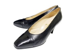 Chanel Pumps Leather Black Women's with Box Size EU36/US6