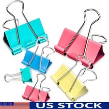 Colorful Binder Clips Assorted Sizes Heavy Duty Durable Office School Home Use