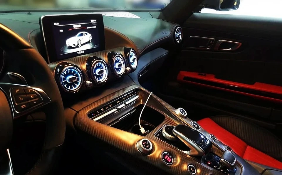 Luz ambiental LED de ventilación de aire para Mercedes-Benz GT GTC GTS W190 C190 2015-2022 Foto 3 de 4