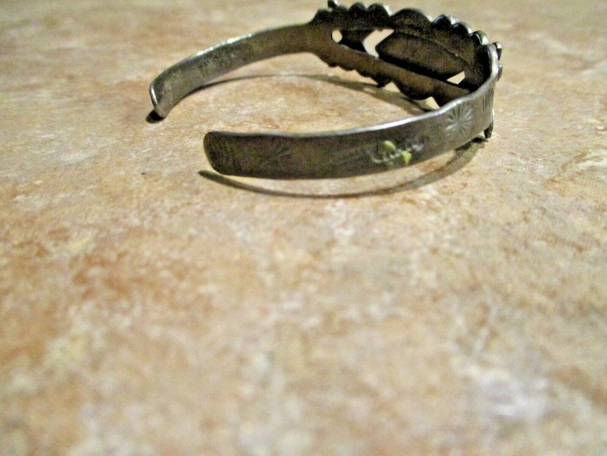 Smaller Old Fred Harvey Era Navajo Sterling Turquoise CROSSED