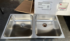 Just UDNADA1832AGBR,5.5.DCR 18 x 32 ADA Double Bowl Stainless Steel Kitchen Sink