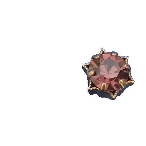 VINTAGE TIE TACK LAPEL HAT PIN GOLD DEEP PURPLE FACET CUT ROUND STONE PRONG SET