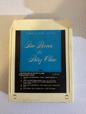 JIM REEVES & PATSY CLINE GREATEST HITS 8-TRACK TAPE 1981 RCA AHS1-4127