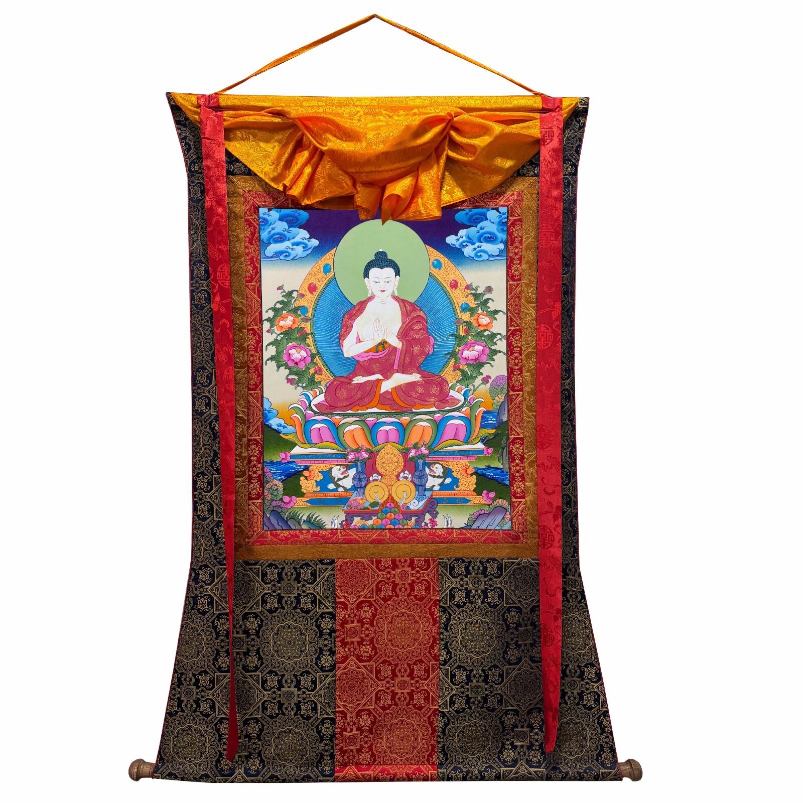 Silk Brocade Mounted Vairocana Buddha, Bhairochana -毘盧遮那佛
