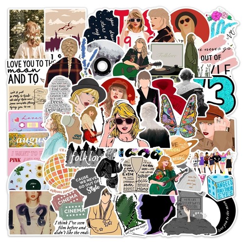 50 Taylor Swift Stickers Bands Guitar Amp Music Decal Stickerbomb Skateboard NEW - Picture 4 of 5