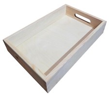 Wooden medium tray snacks medicine serving 20 x 30 cm Natural Wood Raw