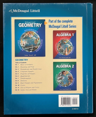 8th & Up - GEOMETRY - STUDENT TEXTBOOK - By Ron Larson (2004