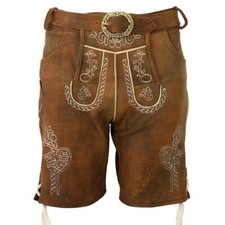 Kinder Trachten Lederhose Gürtel Jakob kurz braun antik MS-Trachten
