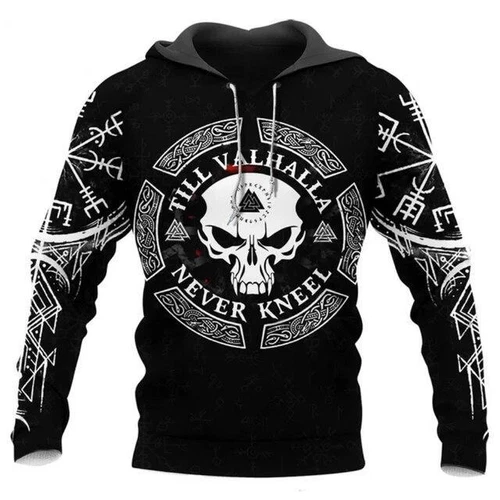 Herren Grafik Hoodie Wikinger Sweatshirt Oberteil Street Style Mode cool nordisches Design - Bild 30 von 36