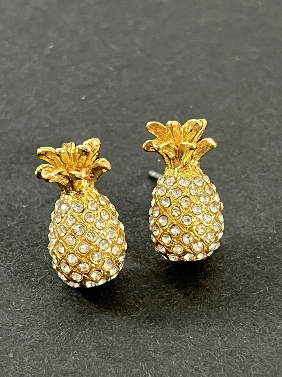 Gold pineapple cheap stud earrings