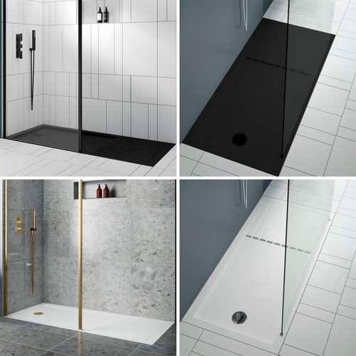 Modern Slimline Walk In Shower Tray with Drying Area Bathroom Enclosure Tray eBay