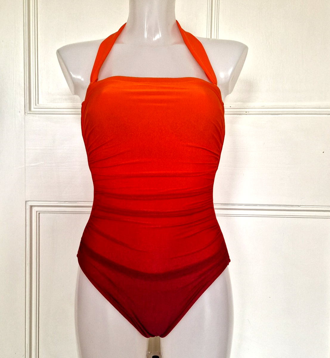 Roidal ombre bandeau orange, burgundy swimsuit 12 Fr 40 B, US