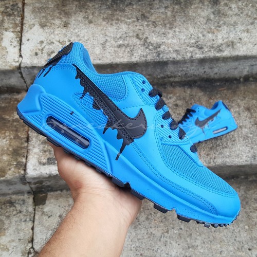 Nike Air Max 90 Blue Black Paint DRIP 