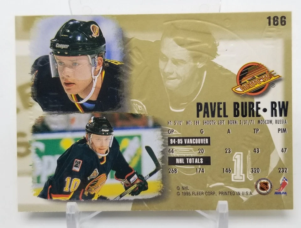 1995-96 Fleer Ultra Hockey PAVEL BURE Gold Medallion Edition Vancouver Canucks - Image 4 of 4