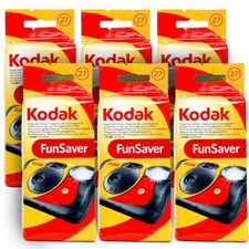 Kodak 35mm One-Time-Use ISO-800 Disposable Camera w/ Flash 27 Exp, 6 Pack 