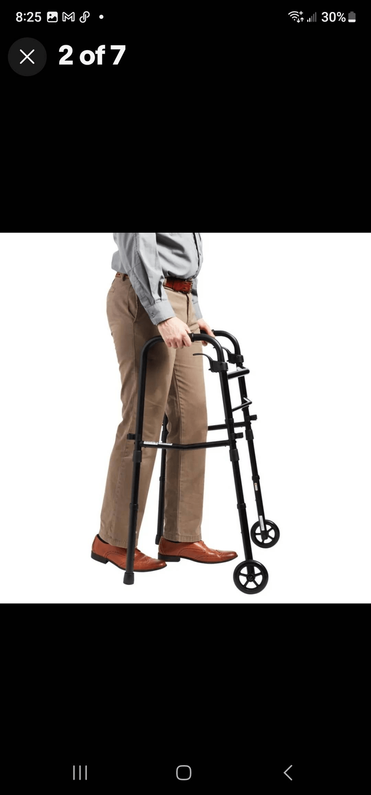 Equate Folding Walker with Wheels, Black eBay