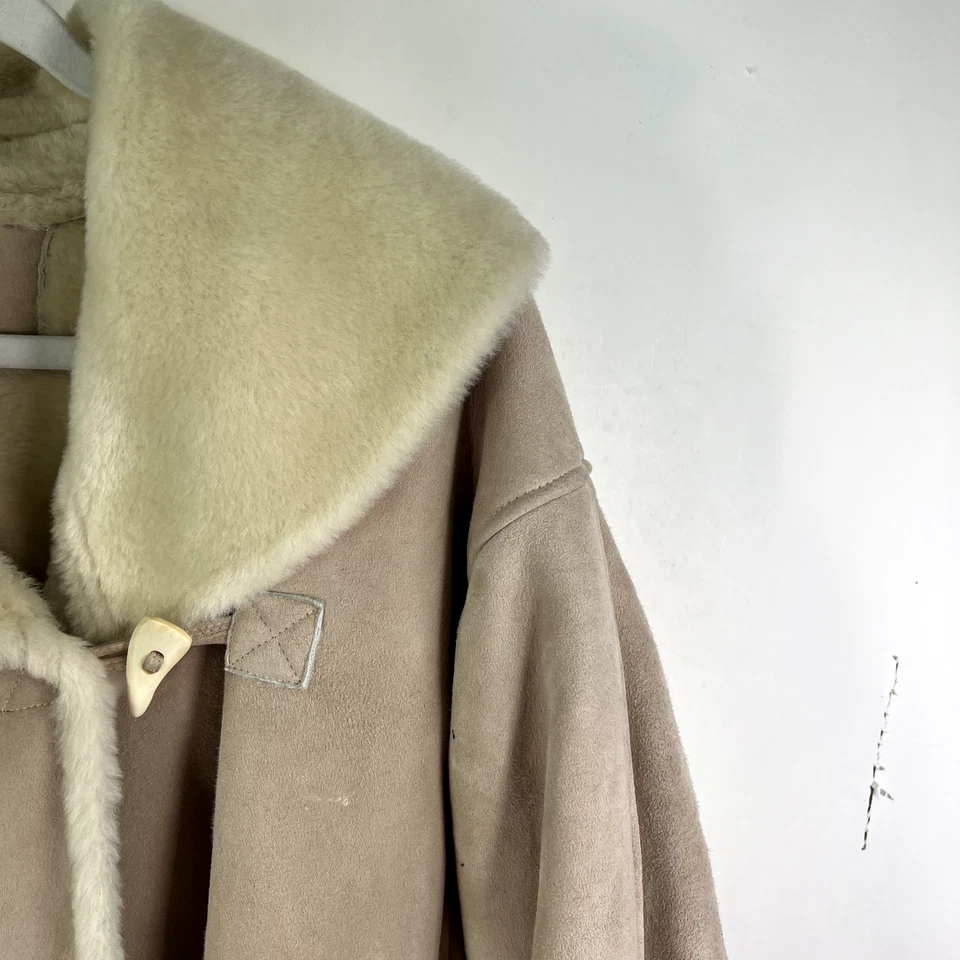 Trench coat Worth 100 % piel de oveja cordero para mujer talla M tostado nuevo pero desgastado Foto 2 de 4