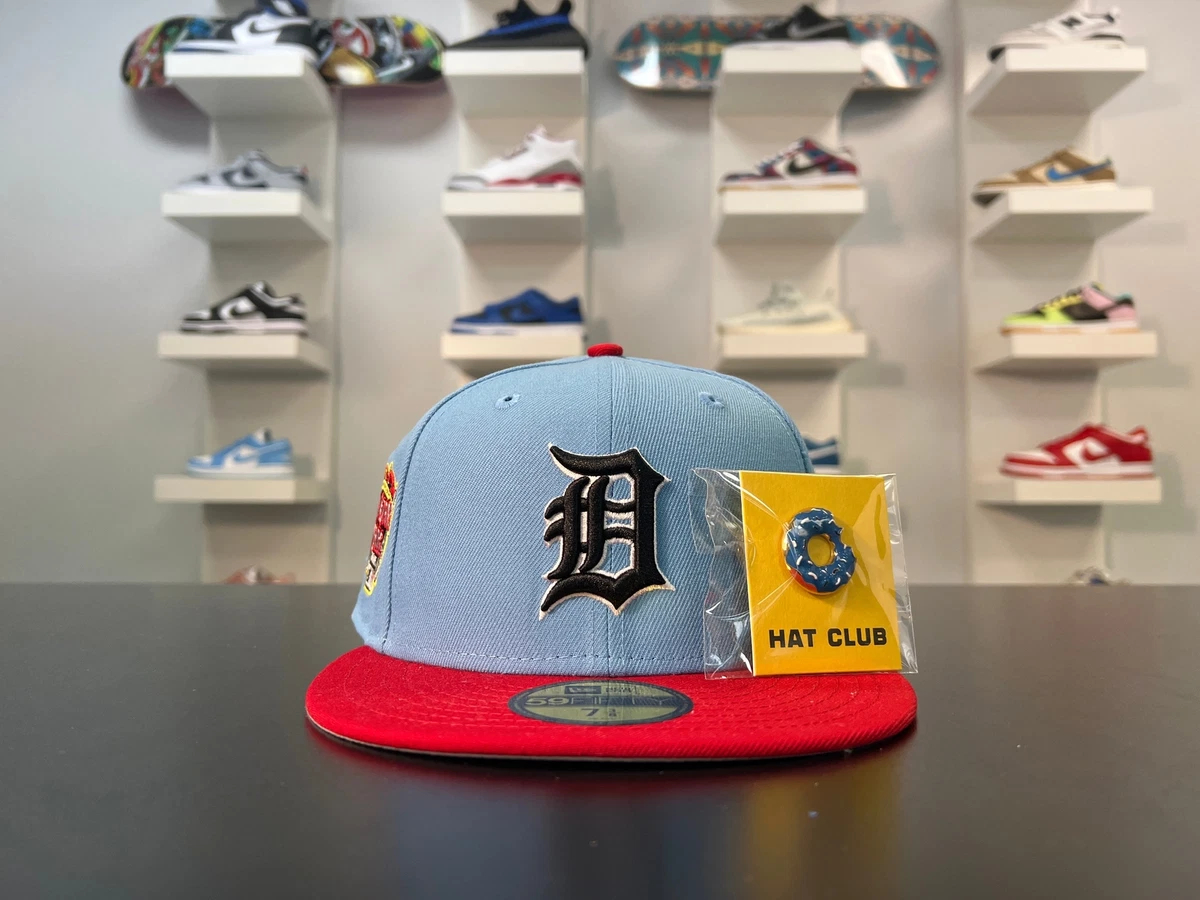 Detroit Tigers White on Red 59FIFTY Men's Fitted Cap by Vintage Detroit Collection