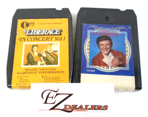 2 Liberace 8 Track Tapes "in Concert Vol 1"  "Mr. Showmanship-Live" Not Tested - Afbeelding 1 van 9