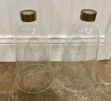 Pair Williamsburg Virginia Metalcrafters Hurricane Wall Sconces Glass Globes