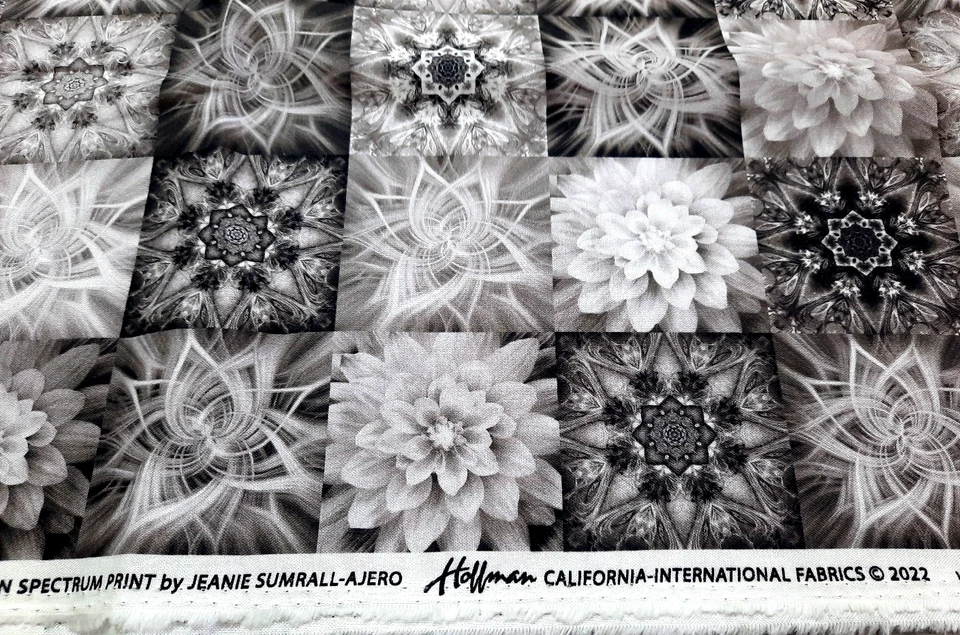 Jeanie Sumrall-Ajero gris 1 1/2 yardas 'Dream Big-Tiles' S#V5254 Hoffman Spectrum Foto 4 de 4