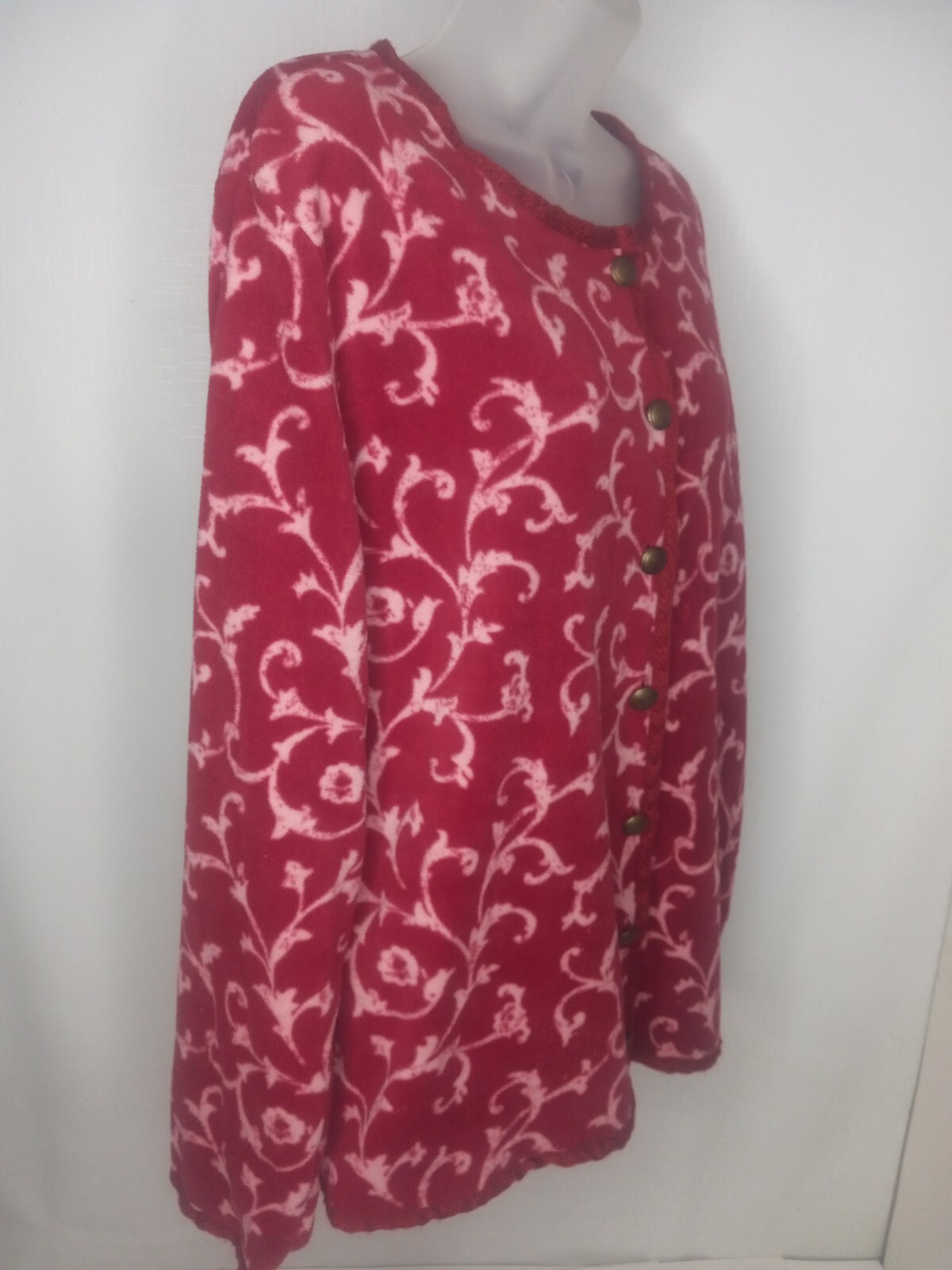 Basic Editions Women's Size Large Button Down Red… - image 7