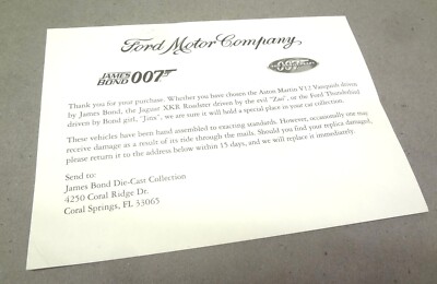 James Bond 007 Aston Martin V12 Vanquish Jaguar XKR 1:18 scale Diecast Car