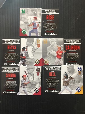 5 2017 Panini Chronicles #ed Pete Rose Alex Reyes Sierra Bell Calhoun B15