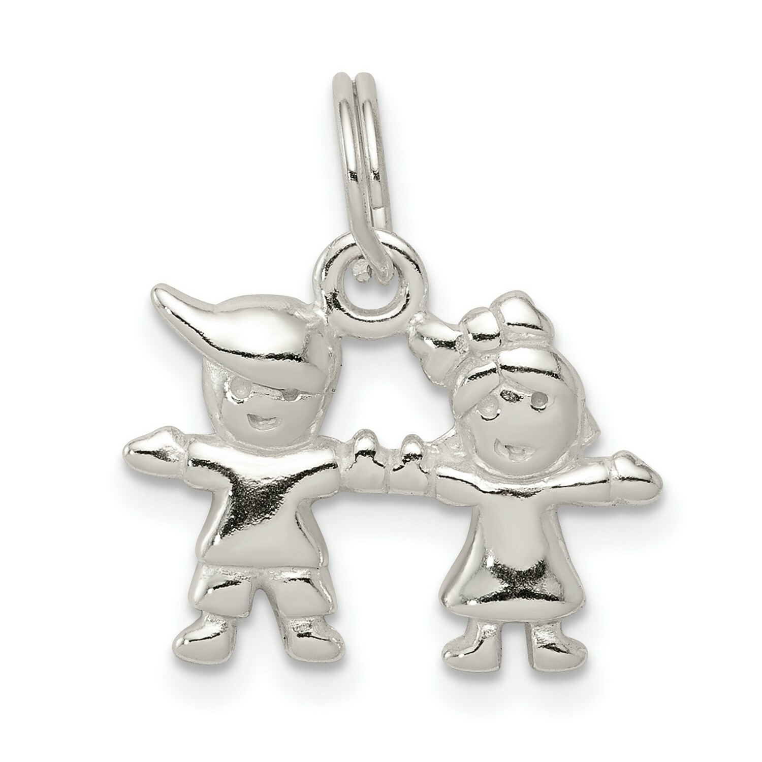 Boy And Girl Charm Pendant In 925 Sterling Silver eBay