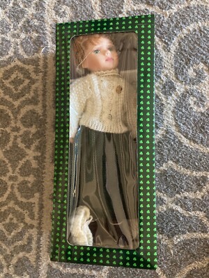 Maureen  Porcelain 15'' Standing Irish Heritage Doll with Aran Sweater