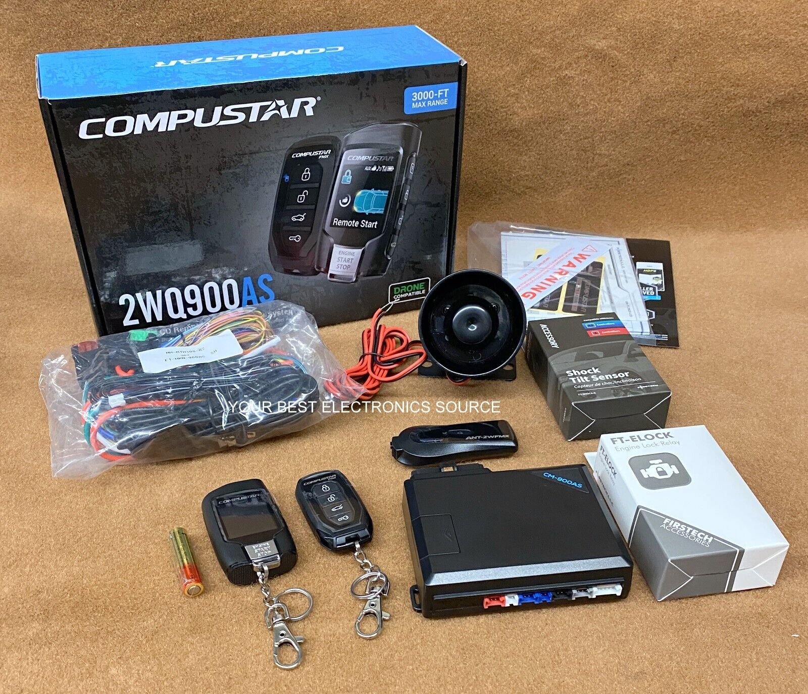 NEW Compustar CS2WQ900-AS, 2-Way Remote Start & Security System w/ LCD Remote