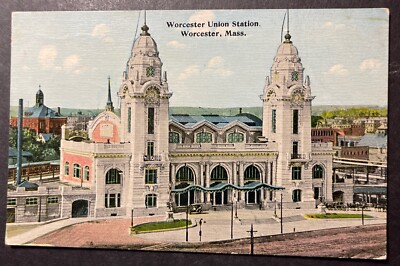 Worcester Union Station Worcester Massachusetts printed 1911