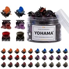 36 Pcs Hair Clips Mini Glossy Claw Clamp Colorful Great for Multi-colored