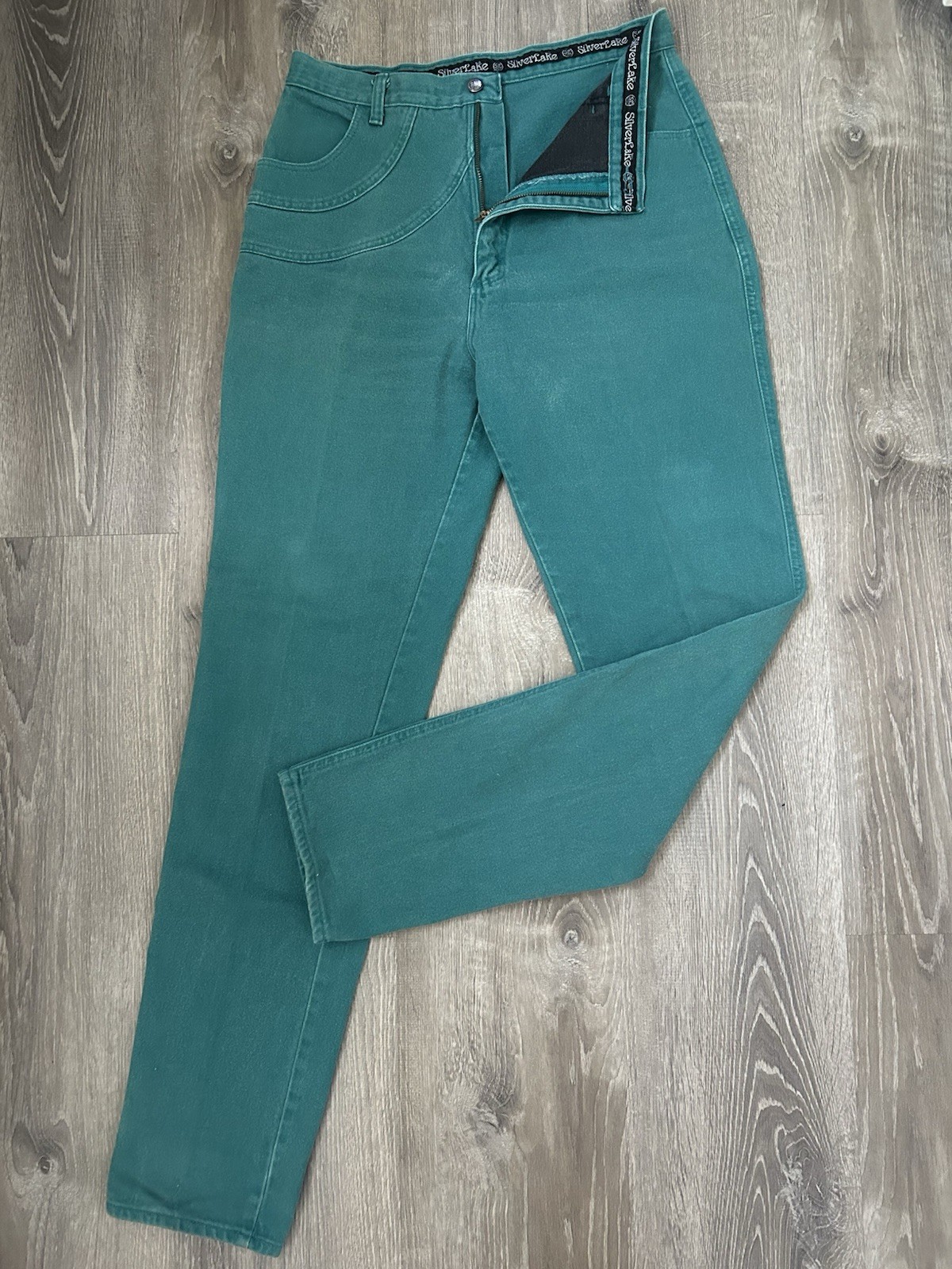 Vintage 80s Womens Silver Lake Western Style Wranglers Jeans Teal/Blue