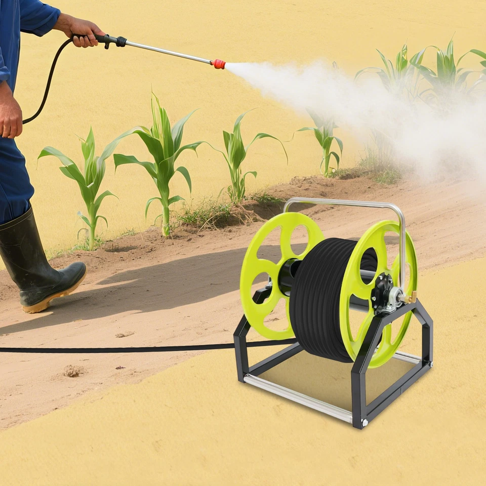 Hose Reel Garden Hose Holder 100m/328.1ft Water Hose Reel Storage 180 ° Rotation - Image 2 of 4