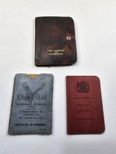 Vintage Driving Car Licence, Eagle Star Insurance And Leather Holder UK 1963