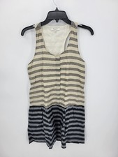 Madewell Dress Womens XS Sleeveless Scoop Neck Black Ivory Contrast Stripe Beach