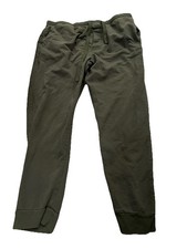 Men  s Hanes Olive Green Joggers Sweatpants