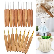 Bamboo Wooden Crochet Hooks Small Size Crocheting Hooks  DIY Sewing Accessories