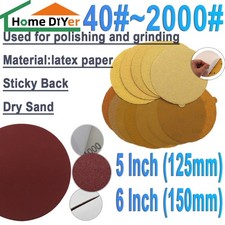 Dry 5-9 Inch PSA Self Adhesive Sanding Discs Sticky Back Sandpaper 40-2000 Grit