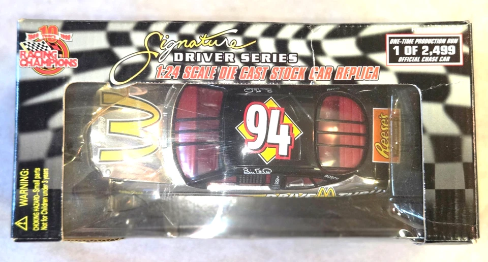 #94 Bill Elliott McDonald's Ford paquete de 2 autos escala 1:24 1 de 2499 y 1 de 2500 Foto 4 de 4
