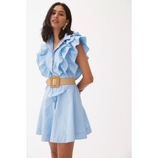 New Anthropologie Maeve Ruffled Button-Front Mini Dress Size 16W