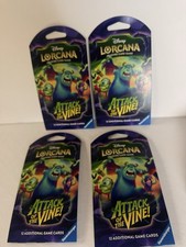DISNEY LORCANA ATTACK OF THE VINE SLEEVED BOOSTER PACK LOT OF 4 BRAND NEW