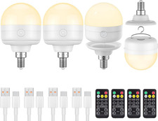 LGMCF Rechargeable Light Bulb, E14 Dimmable Bulb with Hidden Hook and Remote