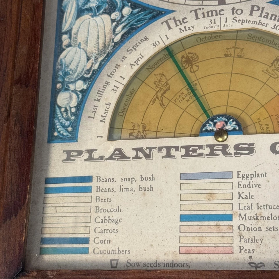 Vintage Planters Electric Wall Clock Moon Dial Gardening Calendar USA Works - Image 4 of 4