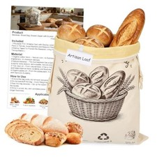 Beeswax Bread Bag with Loaf Label Holder & Reusable Writable Card
